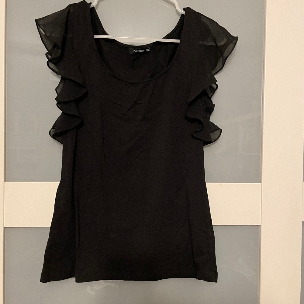 Scoop neck flutter sleeve tank